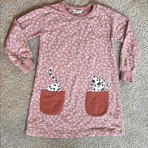 H&M Pink Cat Print Kids Casual Dress